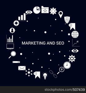 Creative Marketing and SEO icon Background