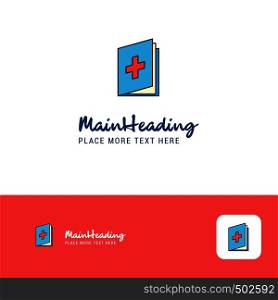 Creative Medical book Logo Design. Flat color Logo place for Tagline. Vector Illustration