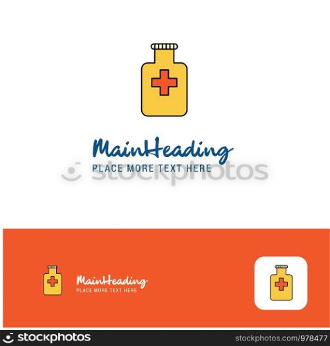 Creative Medicine jar Logo Design. Flat color Logo place for Tagline. Vector Illustration