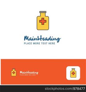 Creative Medicine jar Logo Design. Flat color Logo place for Tagline. Vector Illustration