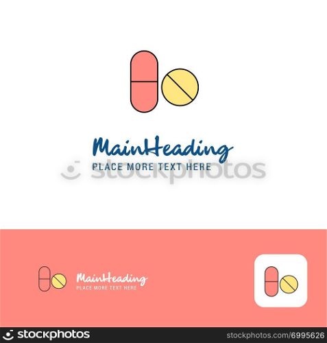 Creative Medicine Logo Design. Flat color Logo place for Tagline. Vector Illustration
