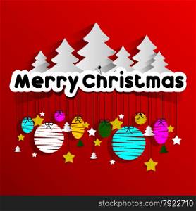 Creative Merry Christmas Greeting Card vector illustration
