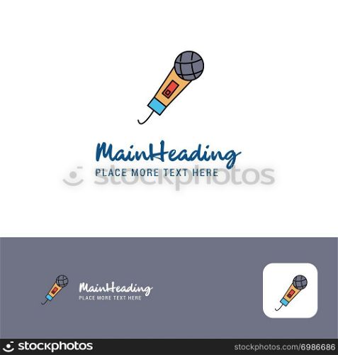 Creative Microphone Logo Design. Flat color Logo place for Tagline. Vector Illustration