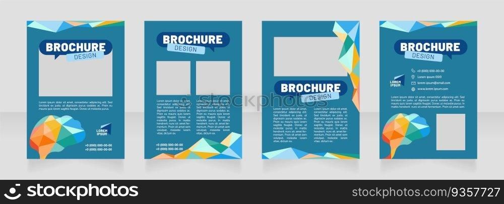 Creative mind blank brochure design. Template set with copy space for text. Premade corporate reports collection. Editable 4 paper pages. Barlow Black, Regular, Nunito Light fonts used. Creative mind blank brochure design