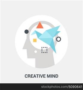 creative mind icon concept. Abstract vector illustration of creative mind icon concept