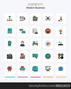 Creative Modern Business 25 Line FIlled icon pack  Such As credit card. business. analytics. creditcard. people