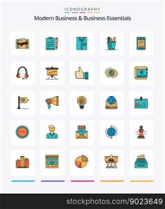 Creative Modern Business And Business Essentials 25 Line FIlled icon pack  Such As dress. cloth. business. shirt. planning
