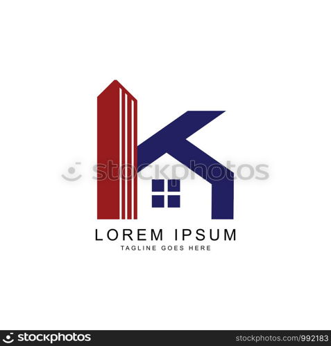 creative modern home letter K logo template
