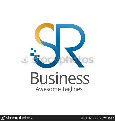creative modern initial connected letters sr logo colorful vector