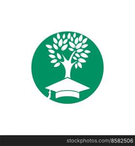 Creative modern nature Education logo design. Graduation cap and tree icon logo. 