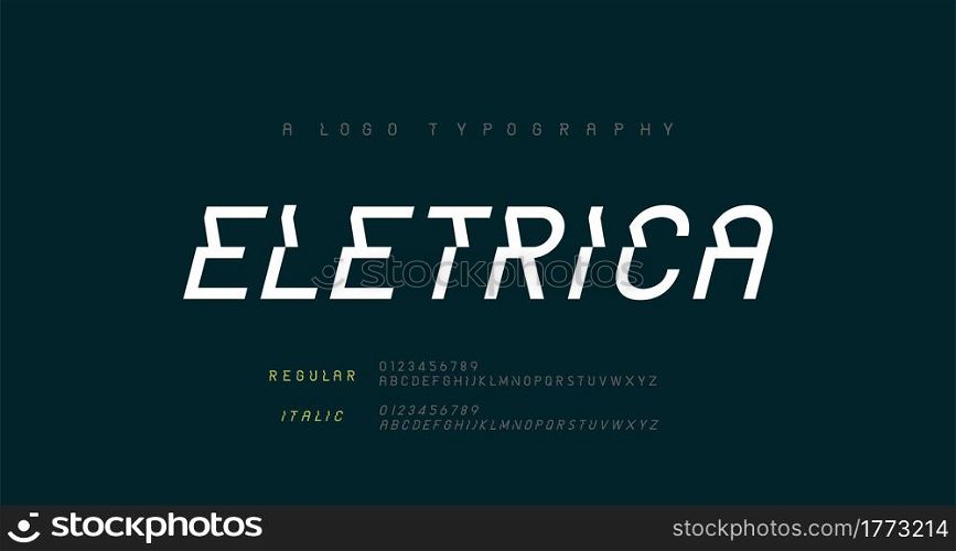 Creative modern urban alphabet fonts. Typography sport, game, technology, fashion, digital, future abstract logo ragular and italic font. vector illustration