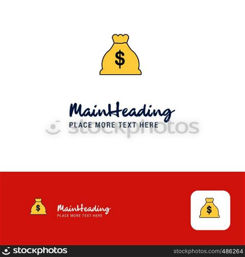 Creative Money bag Logo Design. Flat color Logo place for Tagline. Vector Illustration