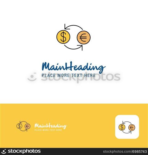 Creative Money converstion Logo Design. Flat color Logo place for Tagline. Vector Illustration