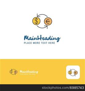 Creative Money converstion Logo Design. Flat color Logo place for Tagline. Vector Illustration