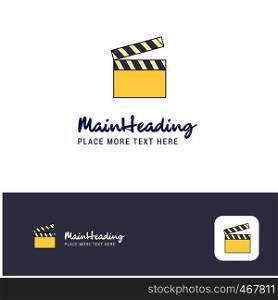 Creative Movie clip Logo Design. Flat color Logo place for Tagline. Vector Illustration