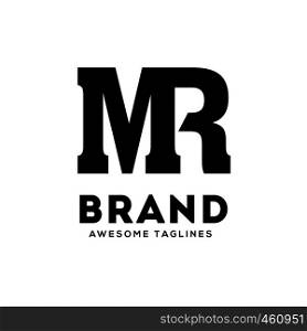 creative MR letter monogram strong and bold logo vector concept