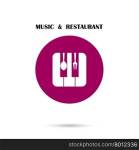 Creative Music and Restaurant icon abstract logo design vector template. Corporate business creative logotype symbol.Vector illustration
