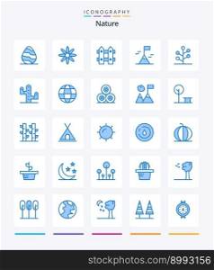 Creative Nature 25 Blue icon pack  Such As tree. garden. garden. forest. mountain