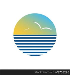 Creative nautical theme emblem isolated on white background.