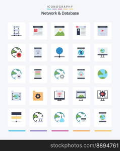 Creative Network And Database 25 Flat icon pack  Such As network. connection. website. protection. online