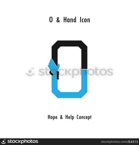 Creative O- alphabet icon abstract and hands icon design vector template.Business offer,partnership,hope,support or help concept.Corporate business and industrial logotype symbol.Vector illustration