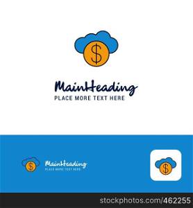 Creative Online banking Logo Design. Flat color Logo place for Tagline. Vector Illustration