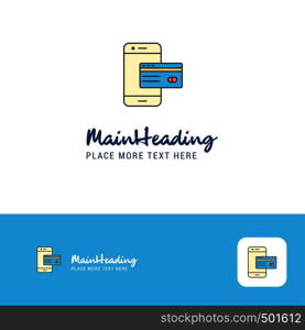 Creative Online banking Logo Design. Flat color Logo place for Tagline. Vector Illustration