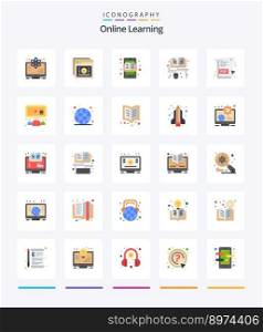 Creative Online Learning 25 Flat icon pack  Such As pdf. learning. online. education. e-learning