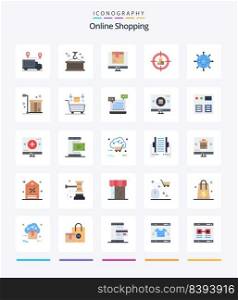 Creative Online Shopping 25 Flat icon pack  Such As product. buy. logistic. valentine. product