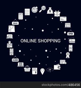 Creative Online Shopping icon Background
