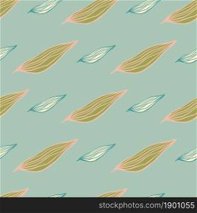 Creative organic line leaves pattern on light blue background. Abstract botanical backdrop. Nature wallpaper. Design for fabric , textile print, wrapping, cover. vector illustration.. Creative organic line leaves pattern on light blue background. .