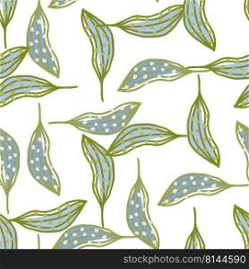Creative organic line leaves seamless pattern. Modern botanical wallpaper. Abstract floral background. Design for fabric, textile print, wrapping, cover. Simple vector illustration.. Creative organic line leaves seamless pattern. Modern botanical wallpaper.