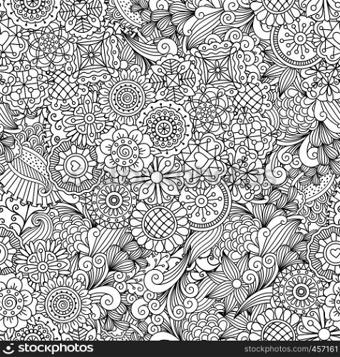 Creative ornamental full frame background made of kaleidoscope shapes and geometric floral designs. Creative ornamental full frame background