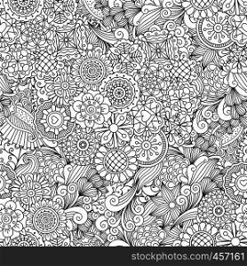 Creative ornamental full frame background made of kaleidoscope shapes and geometric floral designs. Creative ornamental full frame background