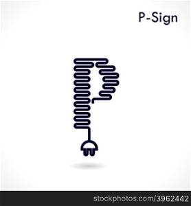 Creative P- letter icon abstract logo design vector template.Creative P- alphabet vector design.Business and education creative logotype symbol.Vector illustration