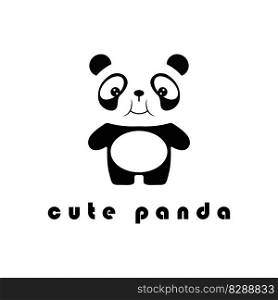 creative panda logo with slogan template
