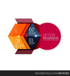 Creative paper geometric business infographic background templates for workflow layout, diagram, number options or web design