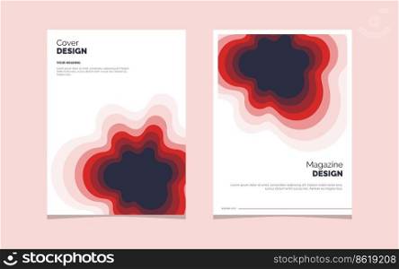 Creative Papercut Magzine Cover design. Poster Teamplate Set Vector Illustration
