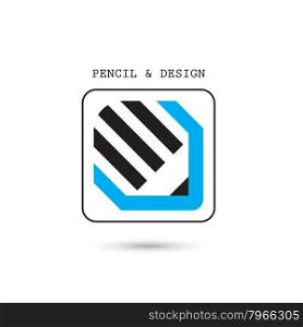 Creative pencil icon abstract logo design vector template. Corporate business creative logotype symbol. Vector illustration&#xA;
