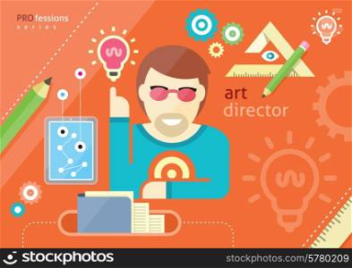 Creative people design occupations art director employment designer profession flat design cartoon style