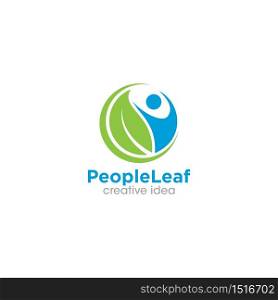 Creative People Leaf Logo Design Template
