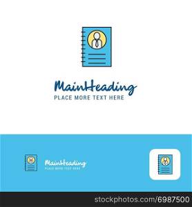 Creative Personal diary Logo Design. Flat color Logo place for Tagline. Vector Illustration