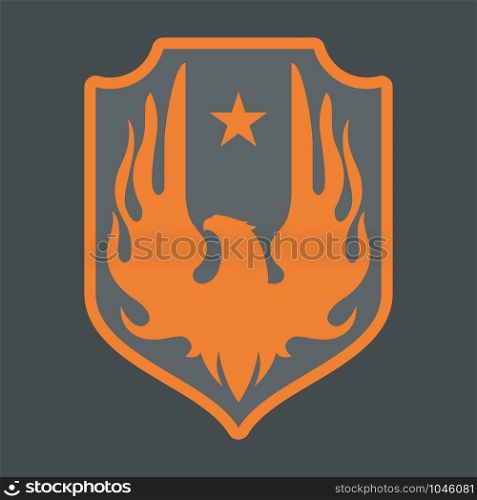 Creative Pheonix or Eagle Heraldic Shield Logo Design