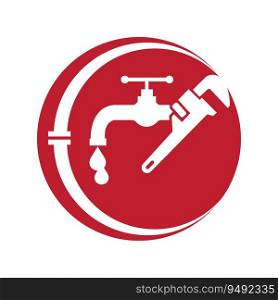 creative plumbing logo vector illustration design template