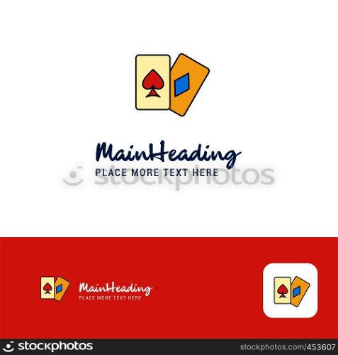Creative Poker Logo Design. Flat color Logo place for Tagline. Vector Illustration
