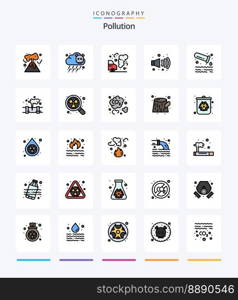 Creative Pollution 25 Line FIlled icon pack  Such As gas. tube. garbage. pollution. pollution