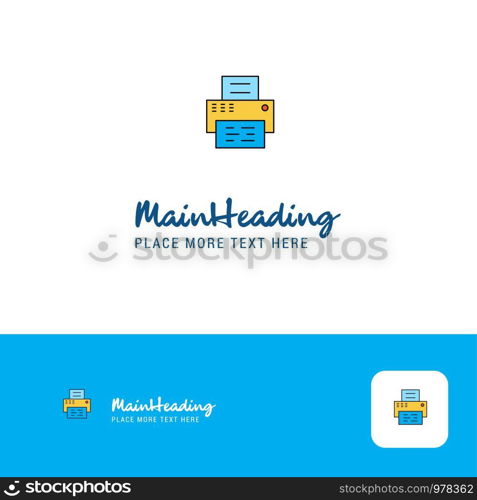 Creative Printer Logo Design. Flat color Logo place for Tagline. Vector Illustration