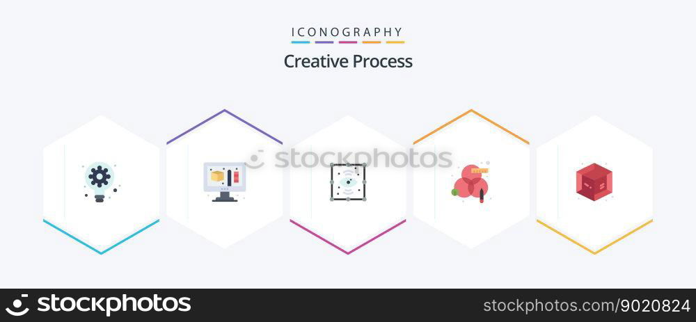 Creative Process 25 Flat icon pack including object. creative. process. design. process