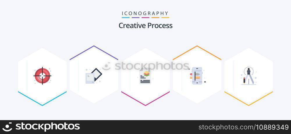 Creative Process 25 Flat icon pack including . process. file. creative. process
