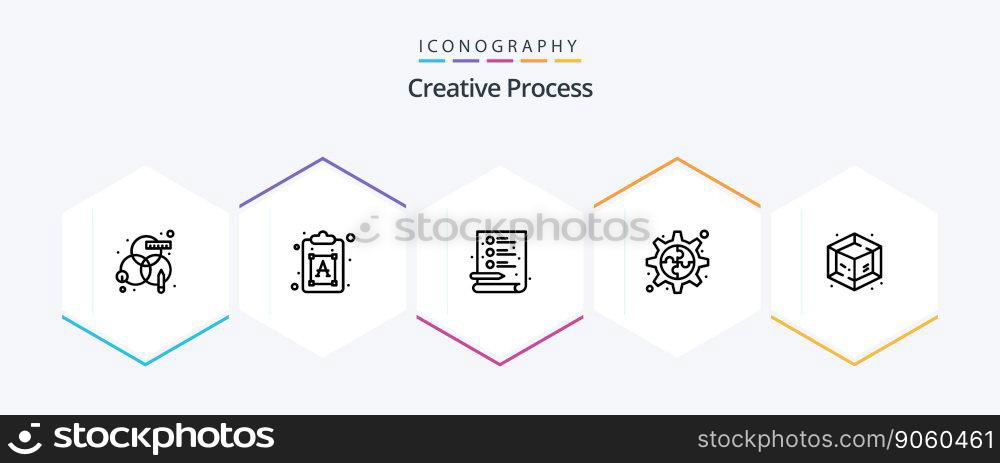 Creative Process 25 Line icon pack including . process. creative. creative. process